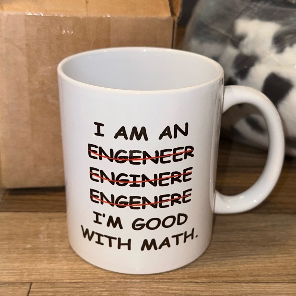 NIB I'm An Engineer Good With Math Coffee Mug 11 Oz